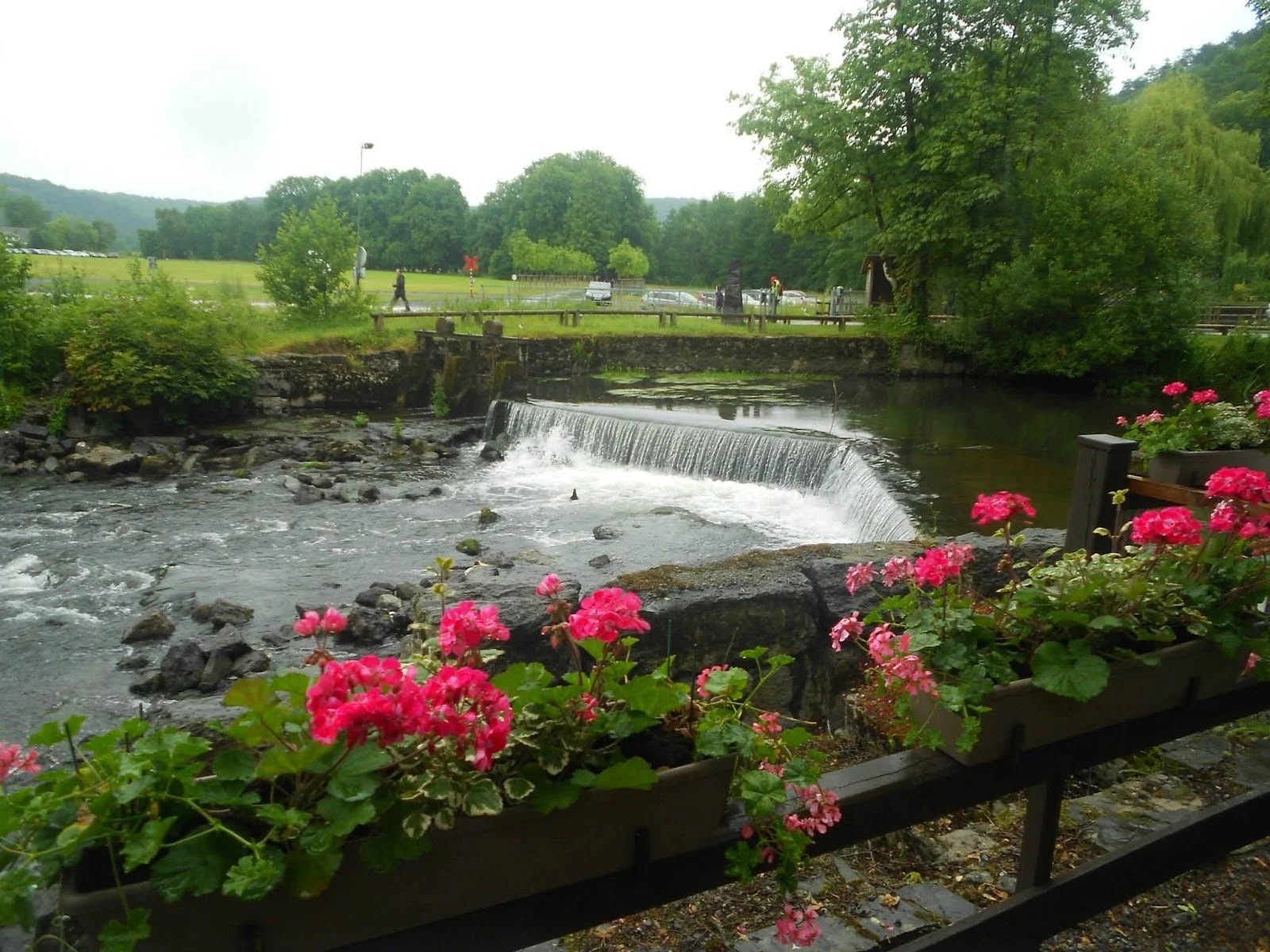 Natuurlijke rivierstuw en omgeving
